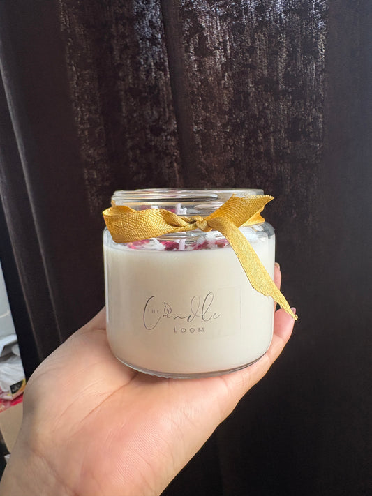 Rose Petal Scented Jar Candle