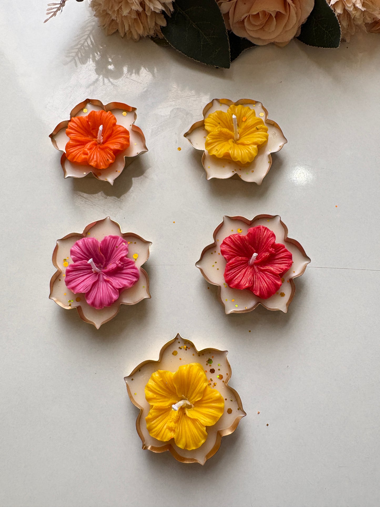 Hibiscus Urli Candle Set of 5 – Ganpati Special Return Gift