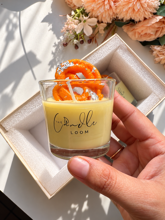 Doodh Jalebi Candle in shots jar