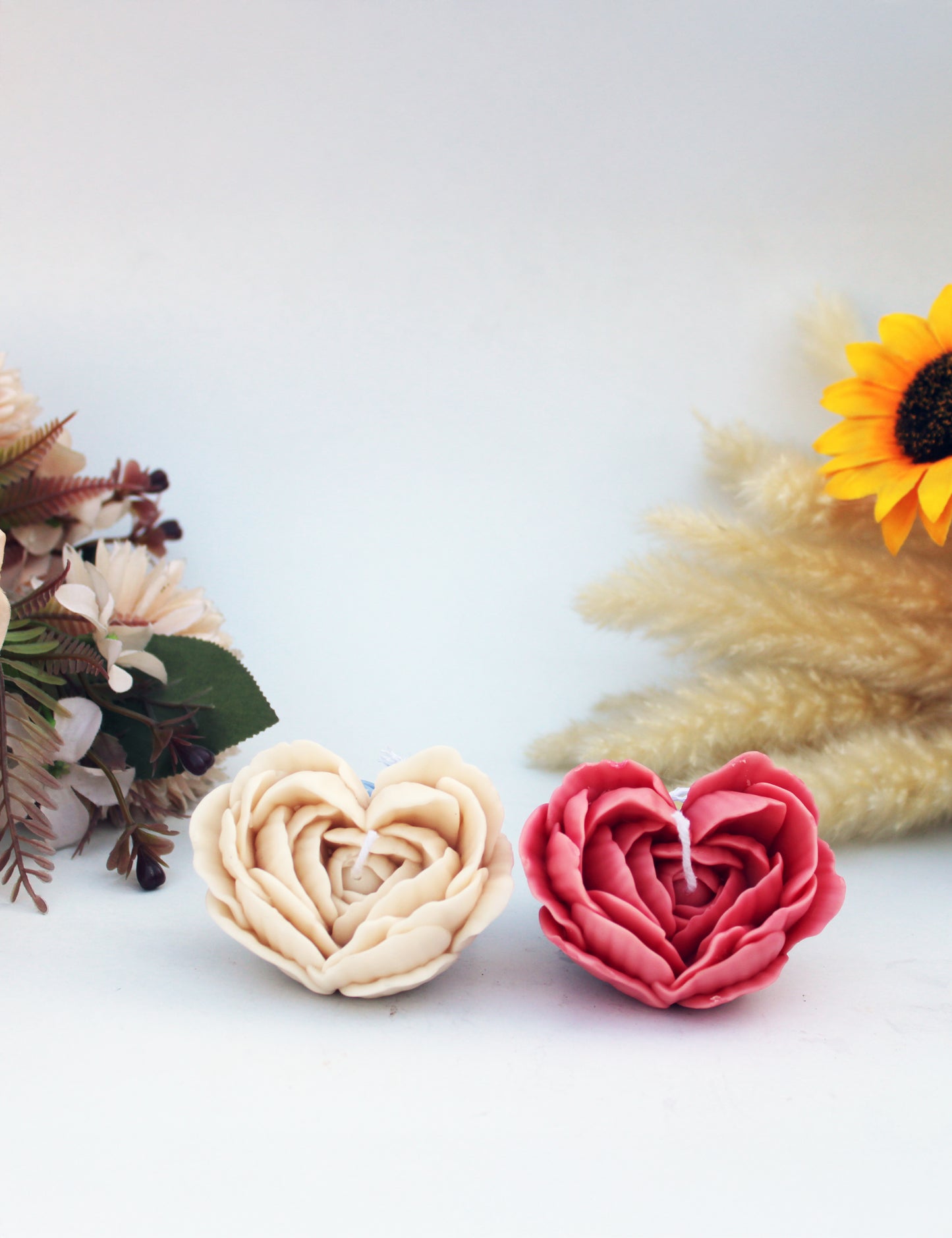 Heart Shaped Rose Candle