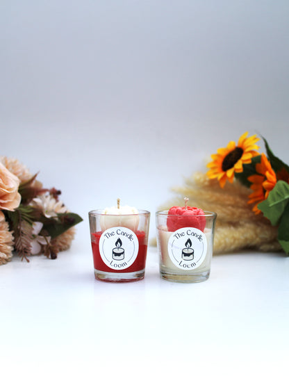 Flower in mini Jar Candle - Set of 2