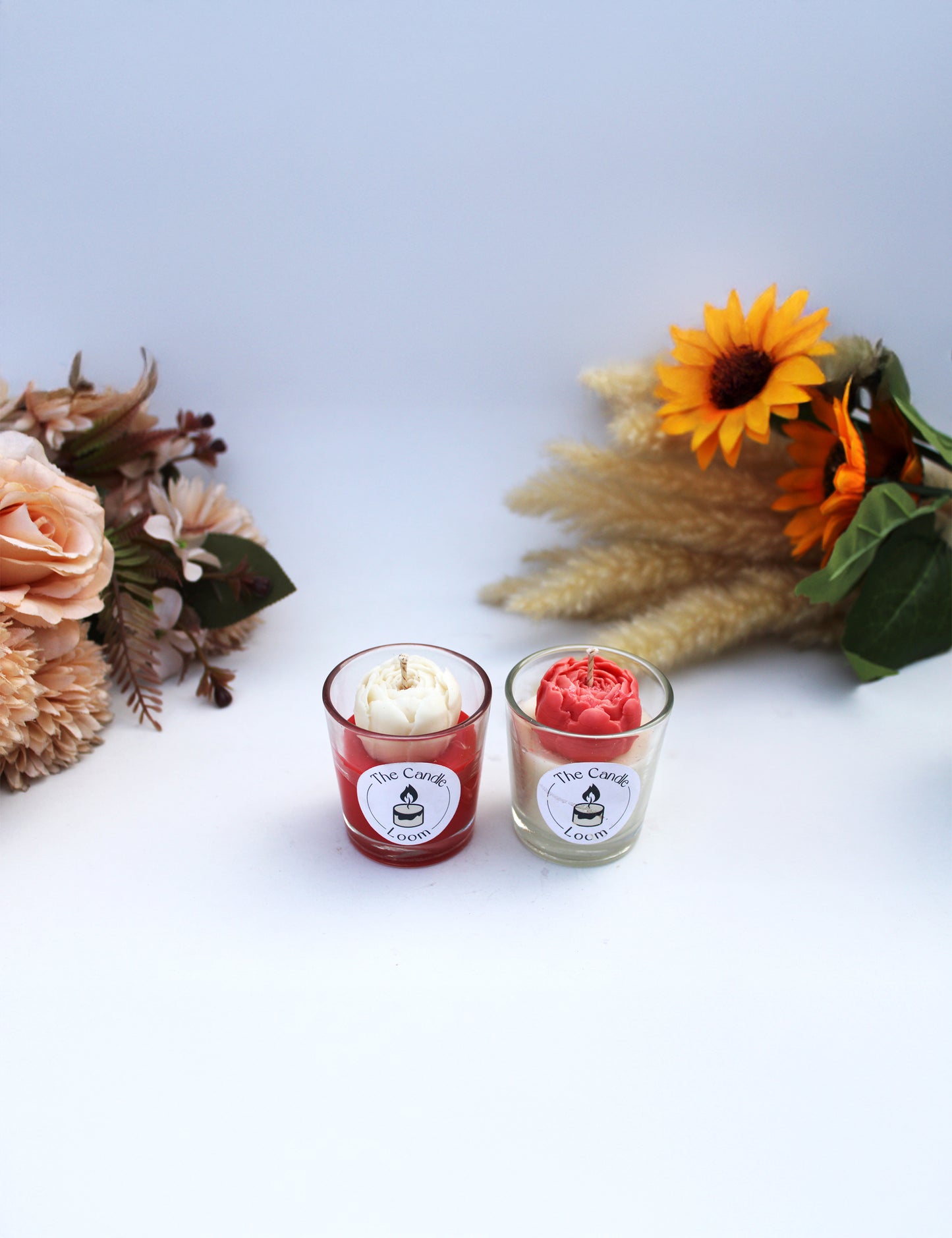 Flower in mini Jar Candle - Set of 2